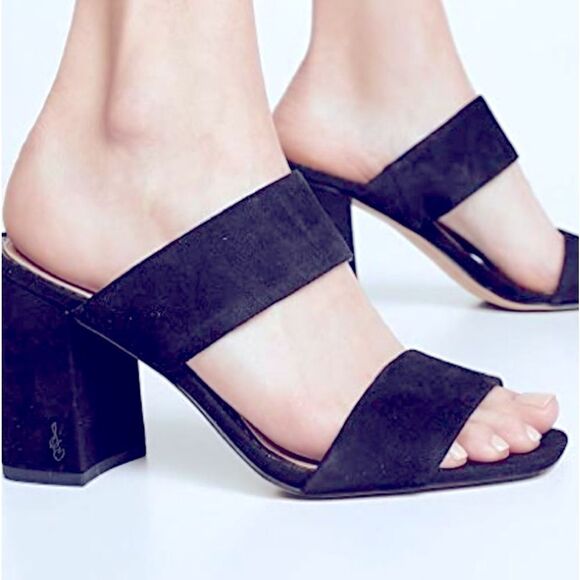 NWOT Sam Edelman Delaney Navy Swead Sandals. Size 7.5 - Picture 1 of 9
